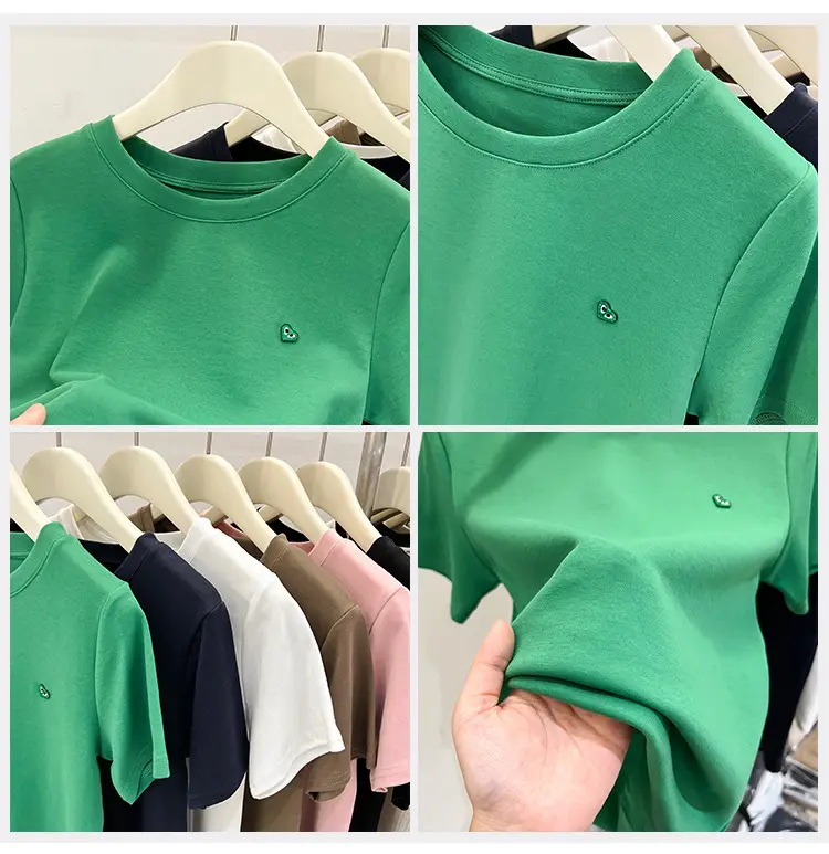 White Women's Short Sleeve T-Shirt 2023 Summer — feature 4