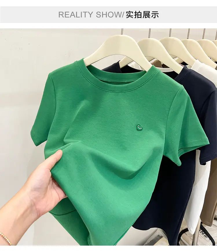 White Women's Short Sleeve T-Shirt 2023 Summer — feature 7