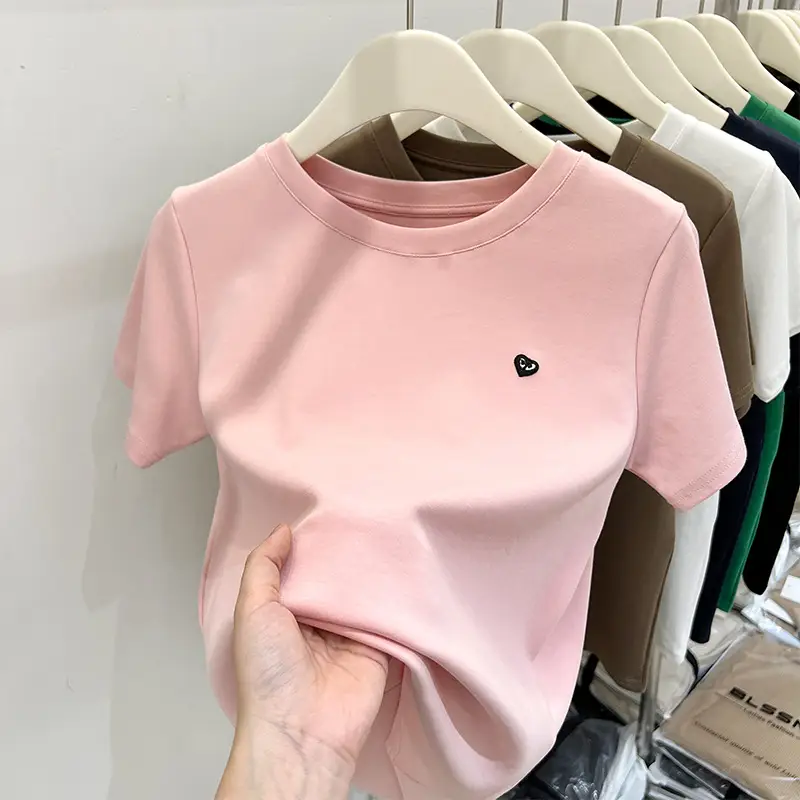 White Women's Short Sleeve T-Shirt 2023 Summer