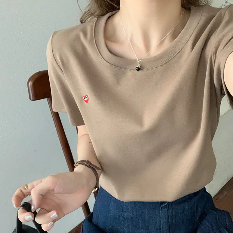 White Women's Short Sleeve T-Shirt 2023 Summer