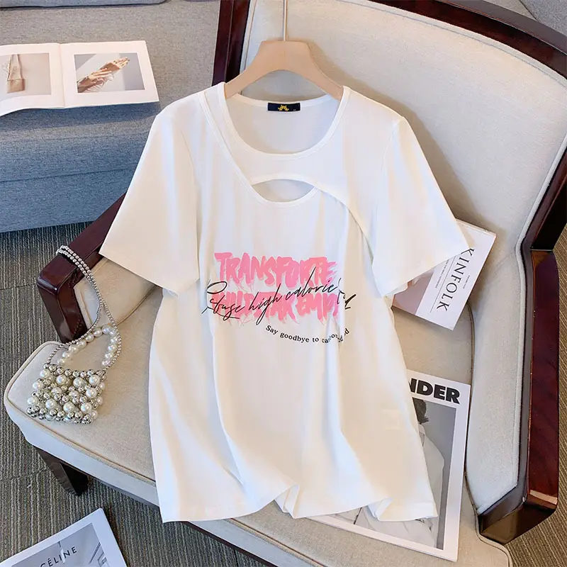 2024 Summer Women Black T-Shirt with "TOMY" Graphic