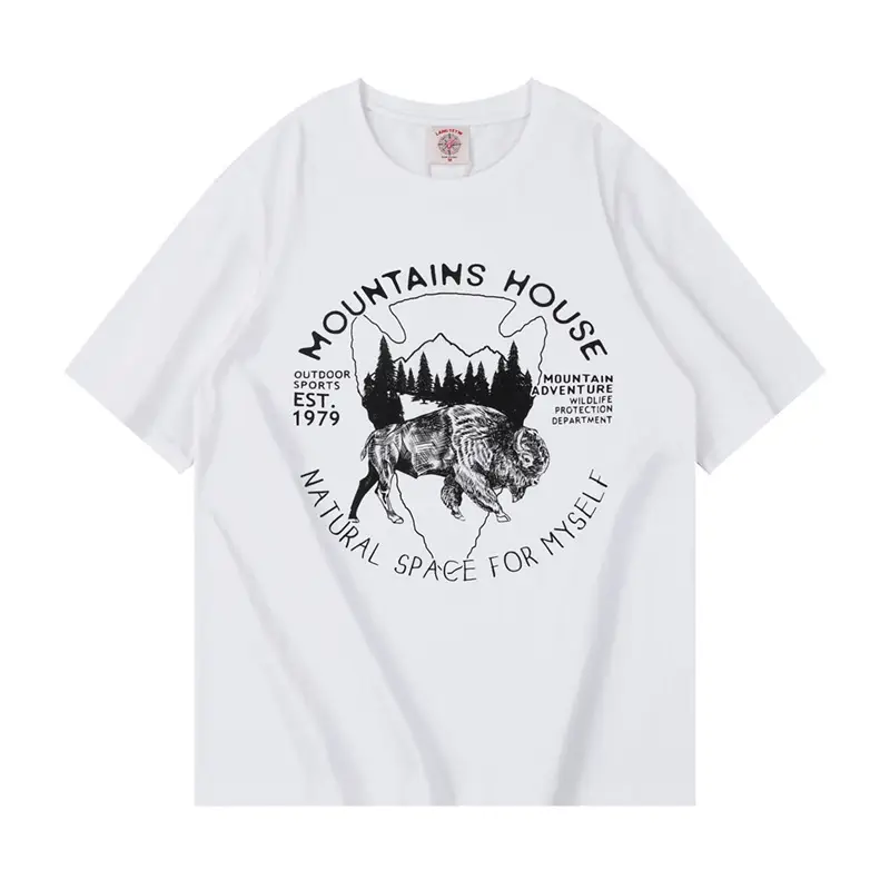 220g Heavy Cotton T-Shirt Men Summer Loose Fit
