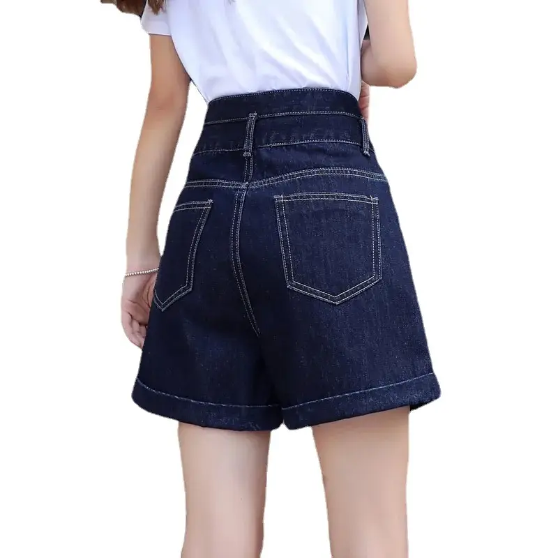 Dark Blue Denim High Waist Shorts Women 2025 - Image 5