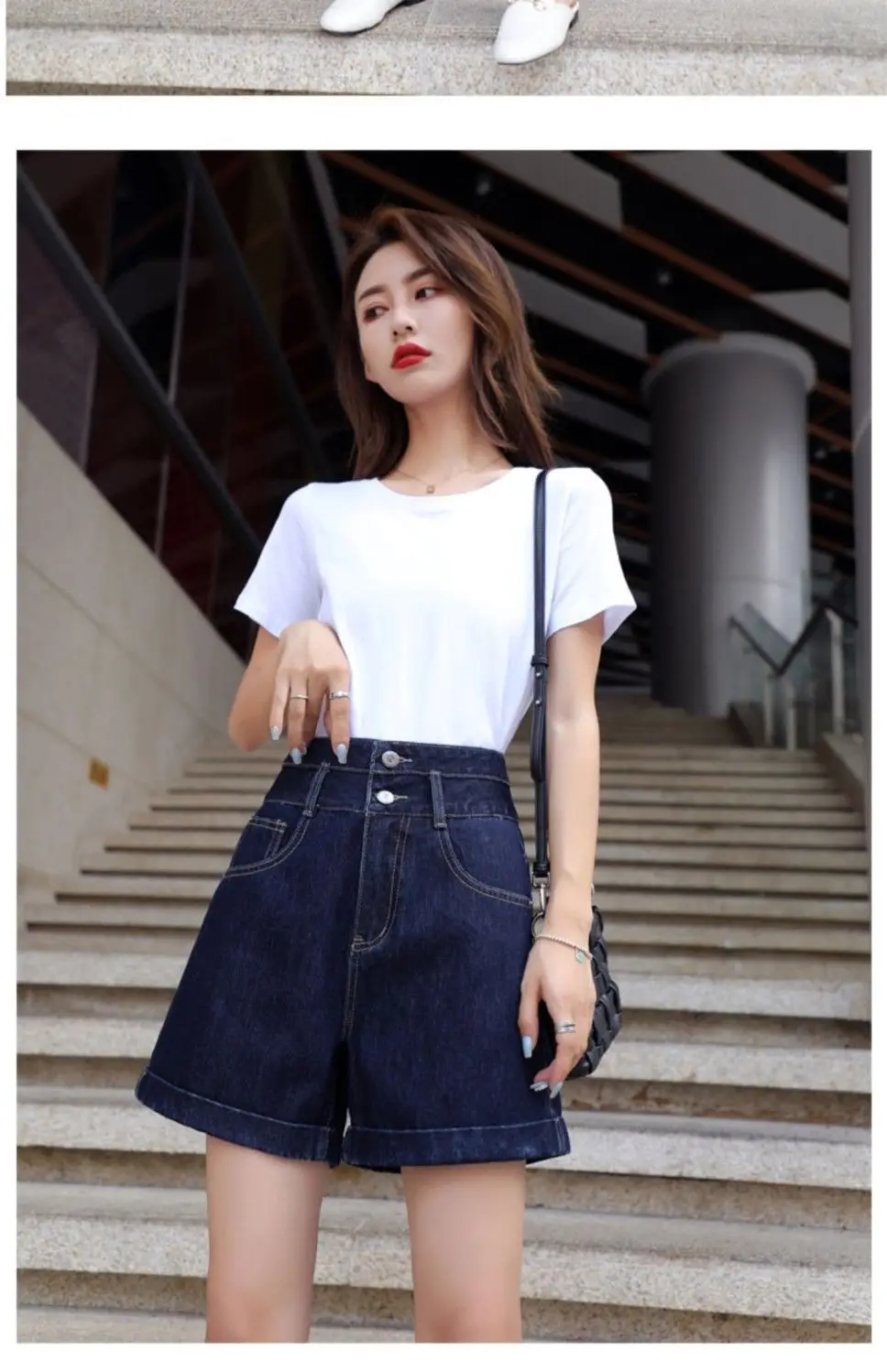 Dark Blue Denim High Waist Shorts Women 2025 — feature 18