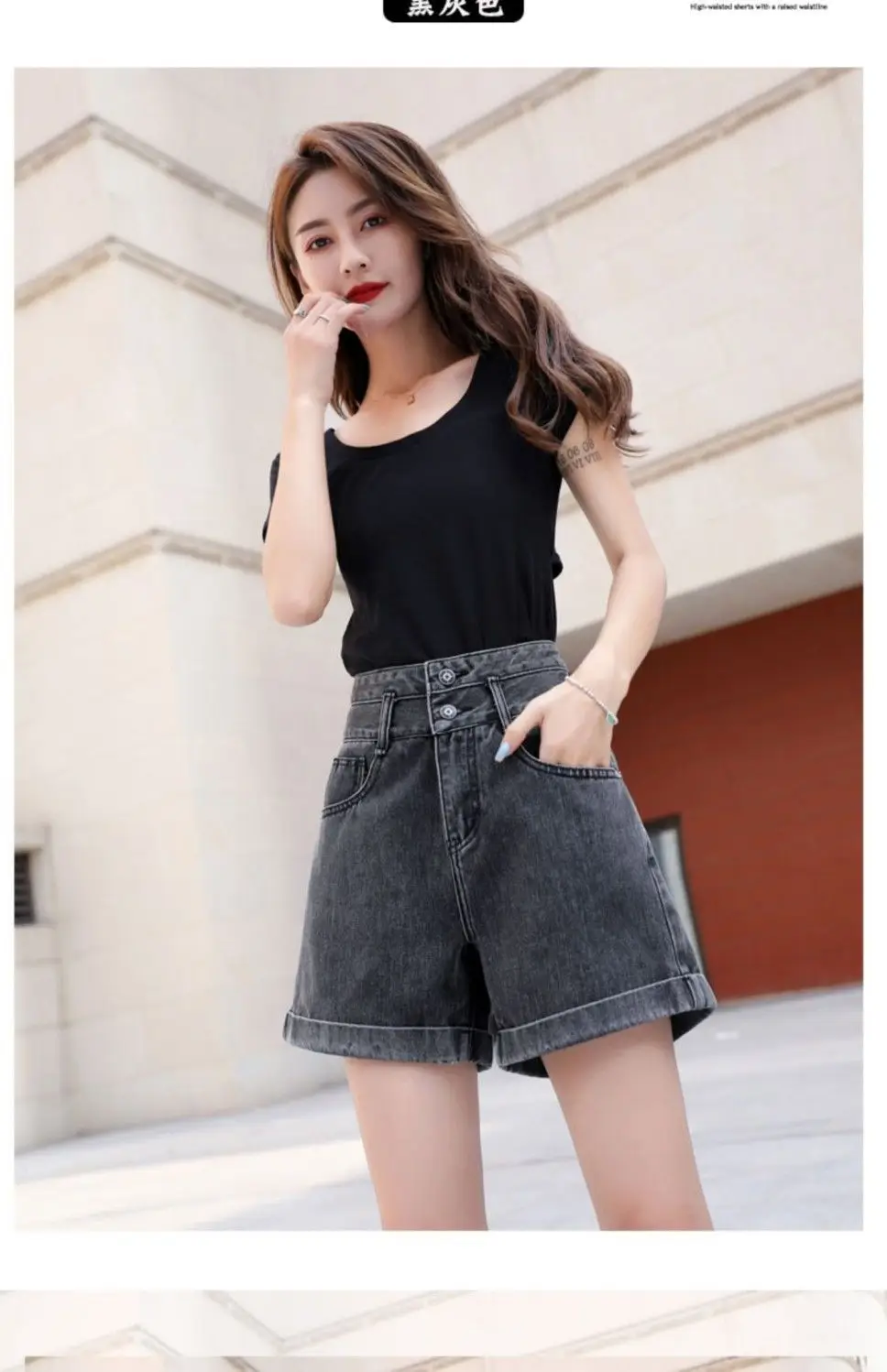 Dark Blue Denim High Waist Shorts Women 2025 — feature 21