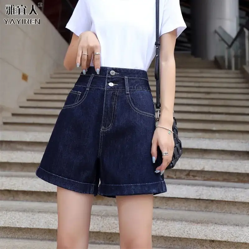 Dark Blue Denim High Waist Shorts Women 2025 — feature 7