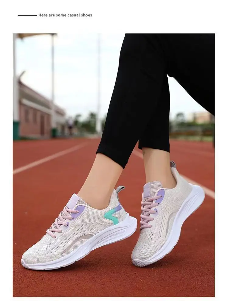 sneaker Women's 2023 Spring New Ultra-light Soft Bottom Mesh Breathable Casual Shoes Fashionable All-match Low-top Running Shoes — feature 12