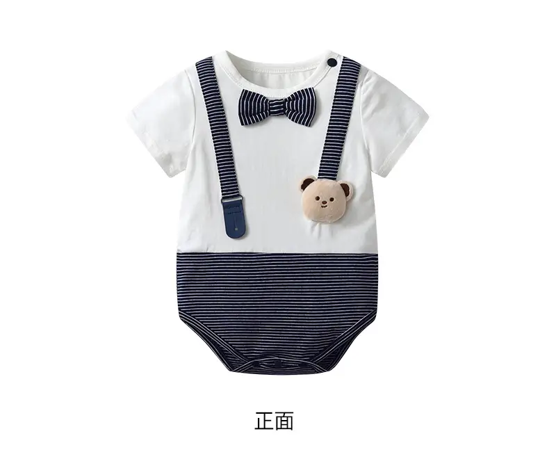 Newborn One-Piece Jumpsuit with Handsome Bear Pendant — feature 10