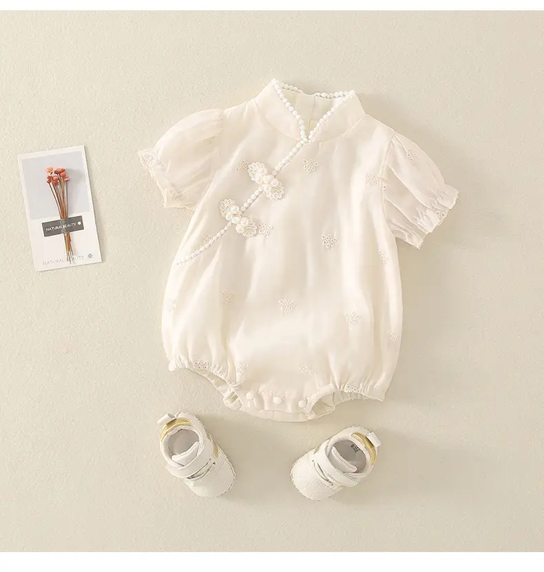 Princess Baby Dress Cream White Sheath Set — feature 13