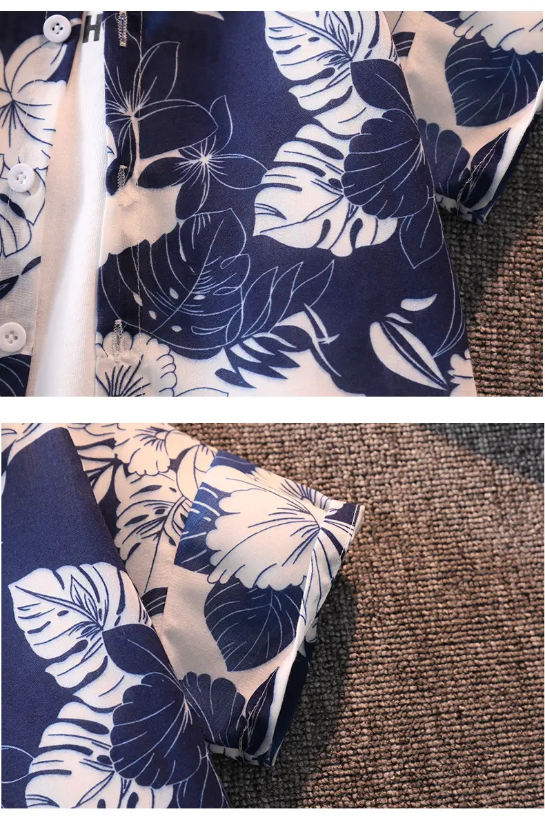 Boys' Blue Floral Shorts Set with Sneakers — feature 14
