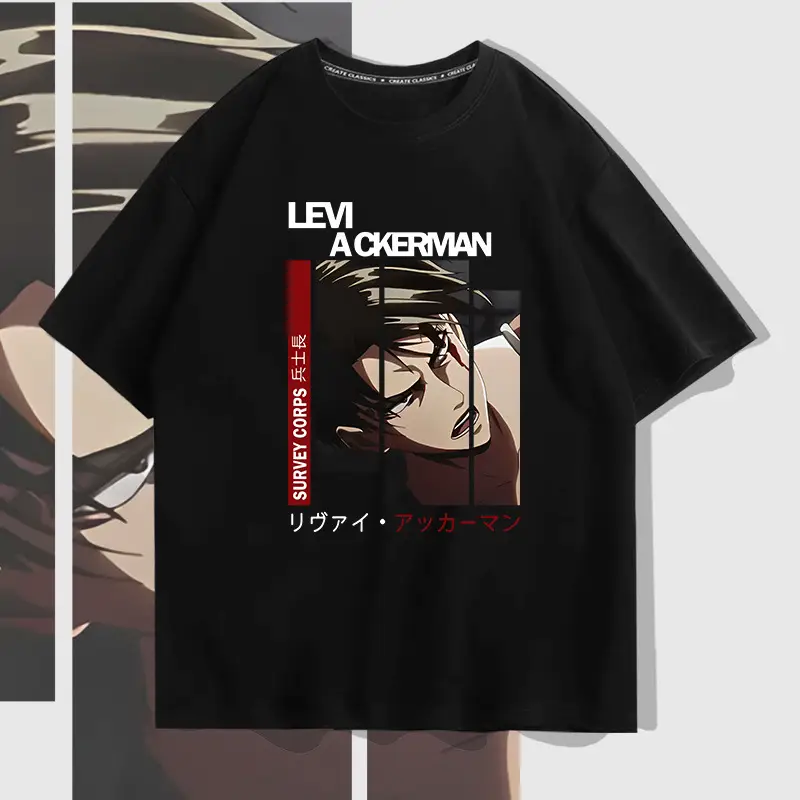 Men Levi Ackerman T-Shirt Lime Green Short Sleeve - Image 12