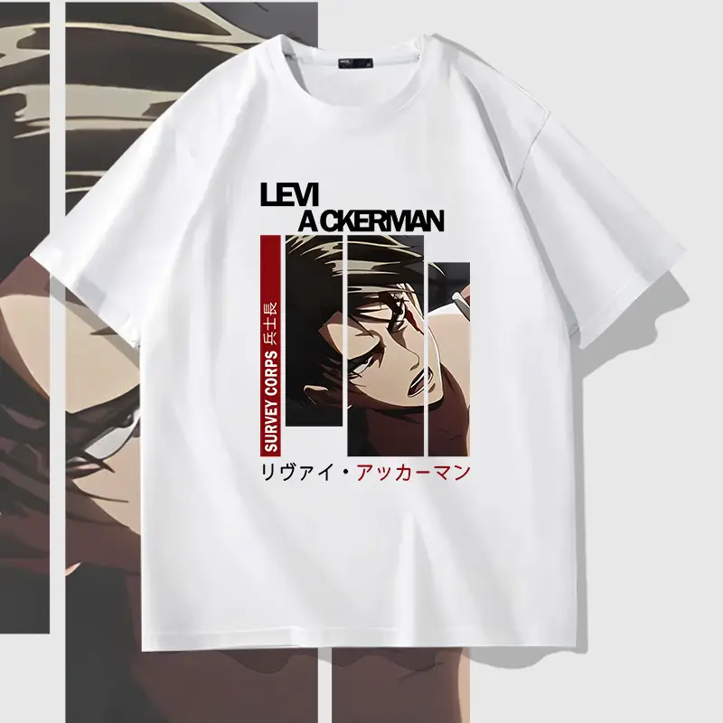 Men Levi Ackerman T-Shirt Lime Green Short Sleeve - Image 13