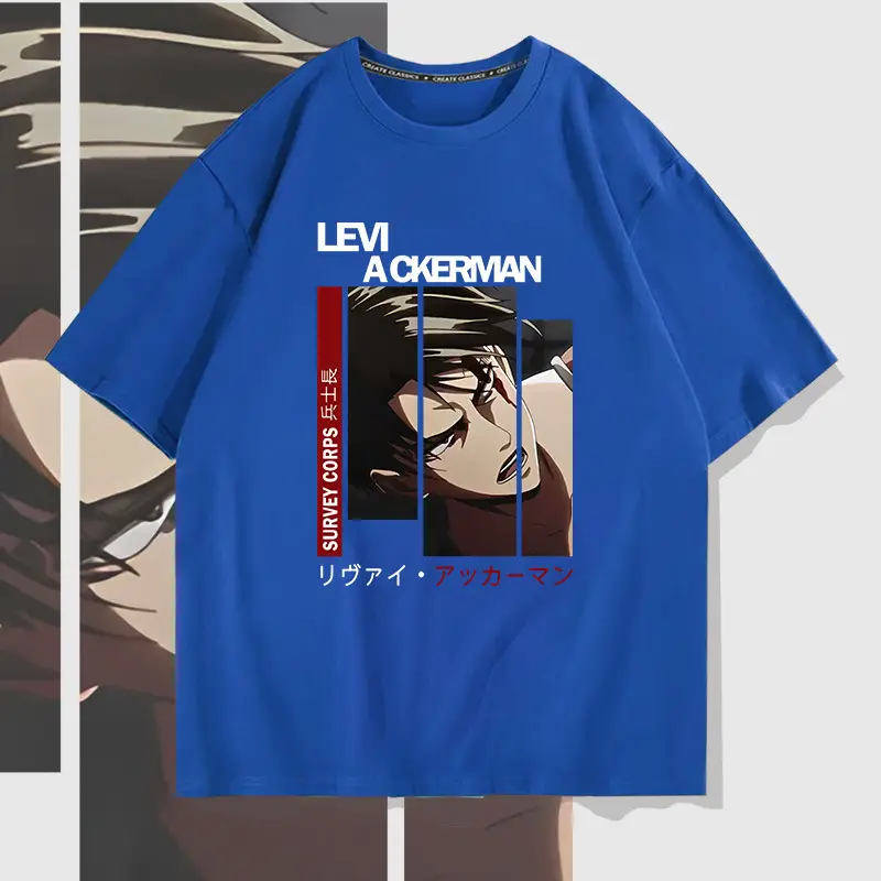 Men Levi Ackerman T-Shirt Lime Green Short Sleeve - Image 14