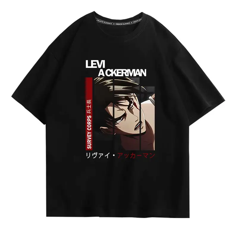 Men Levi Ackerman T-Shirt Lime Green Short Sleeve - Image 15