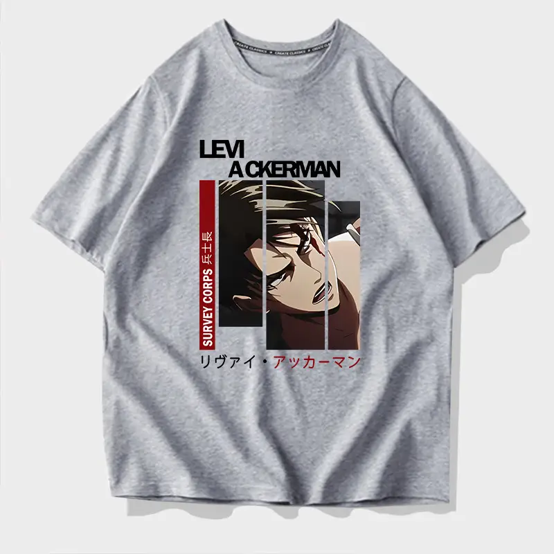 Men Levi Ackerman T-Shirt Lime Green Short Sleeve - Image 10