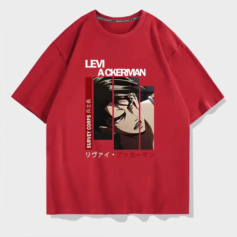 Men Levi Ackerman T-Shirt Lime Green Short Sleeve - Image 4