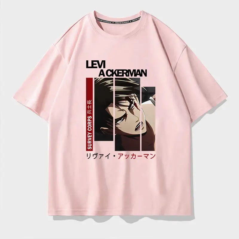 Men Levi Ackerman T-Shirt Lime Green Short Sleeve - Image 5