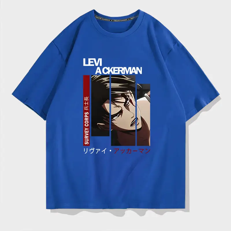 Men Levi Ackerman T-Shirt Lime Green Short Sleeve - Image 6