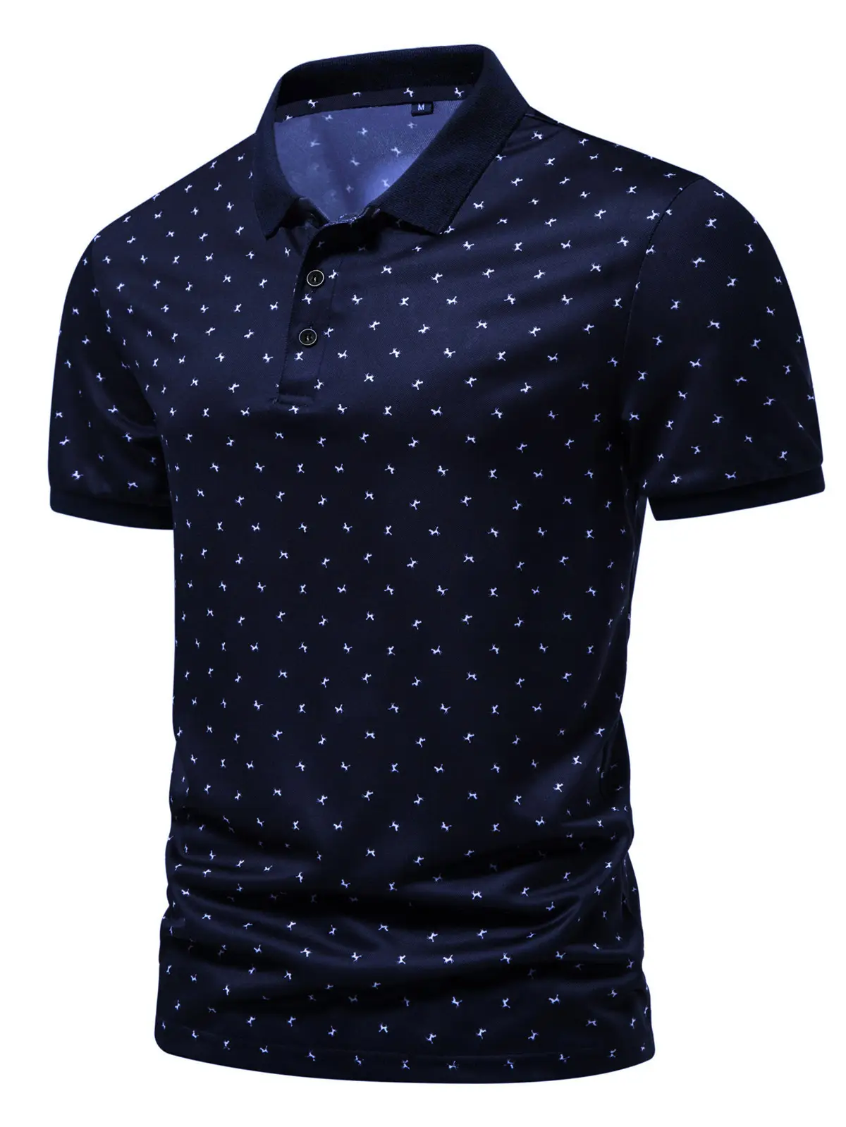 2023 Summer Men's Cotton Polo T-Shirt Beige Patterned — feature 11