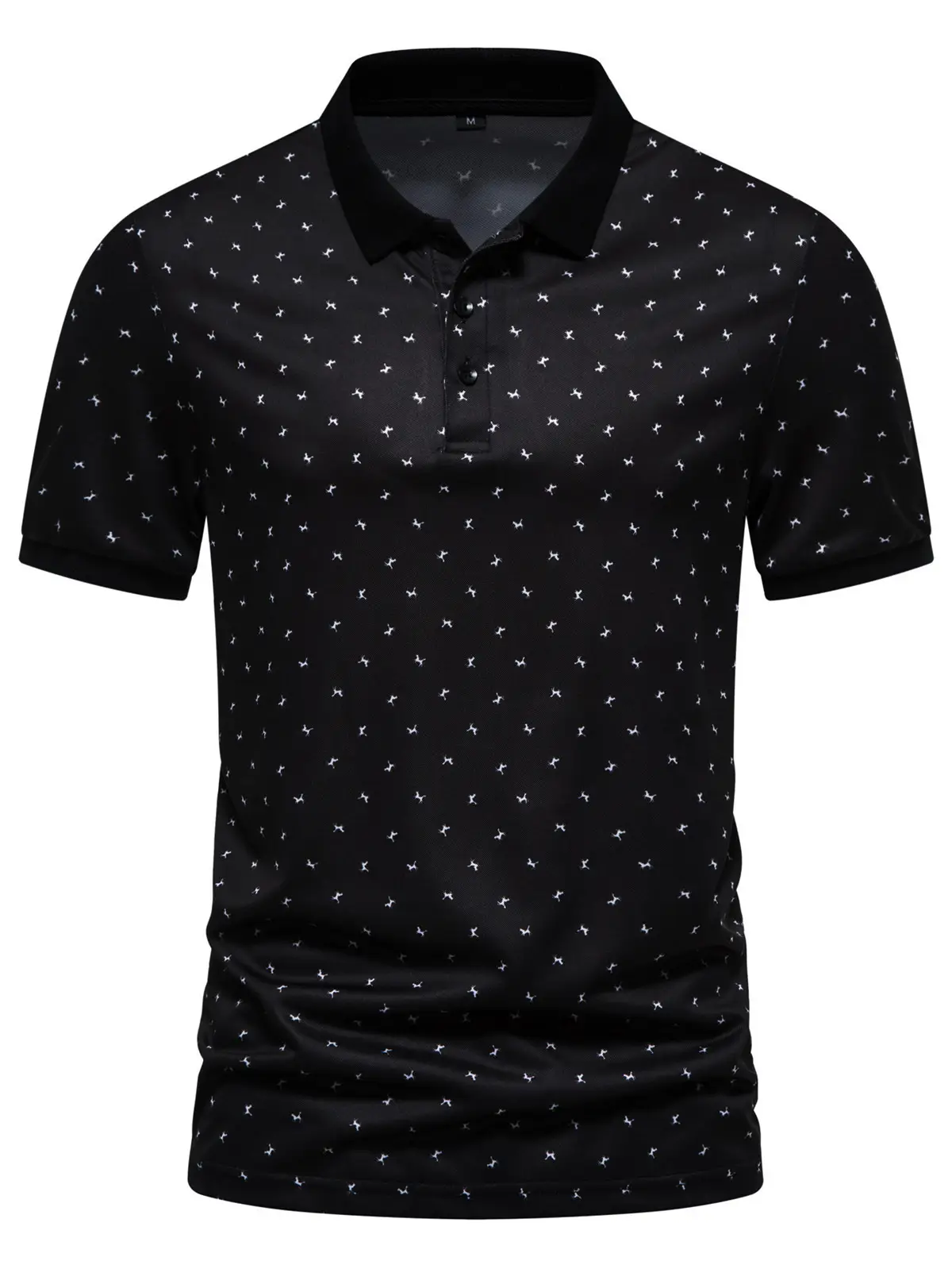 2023 Summer Men's Cotton Polo T-Shirt Beige Patterned — feature 12