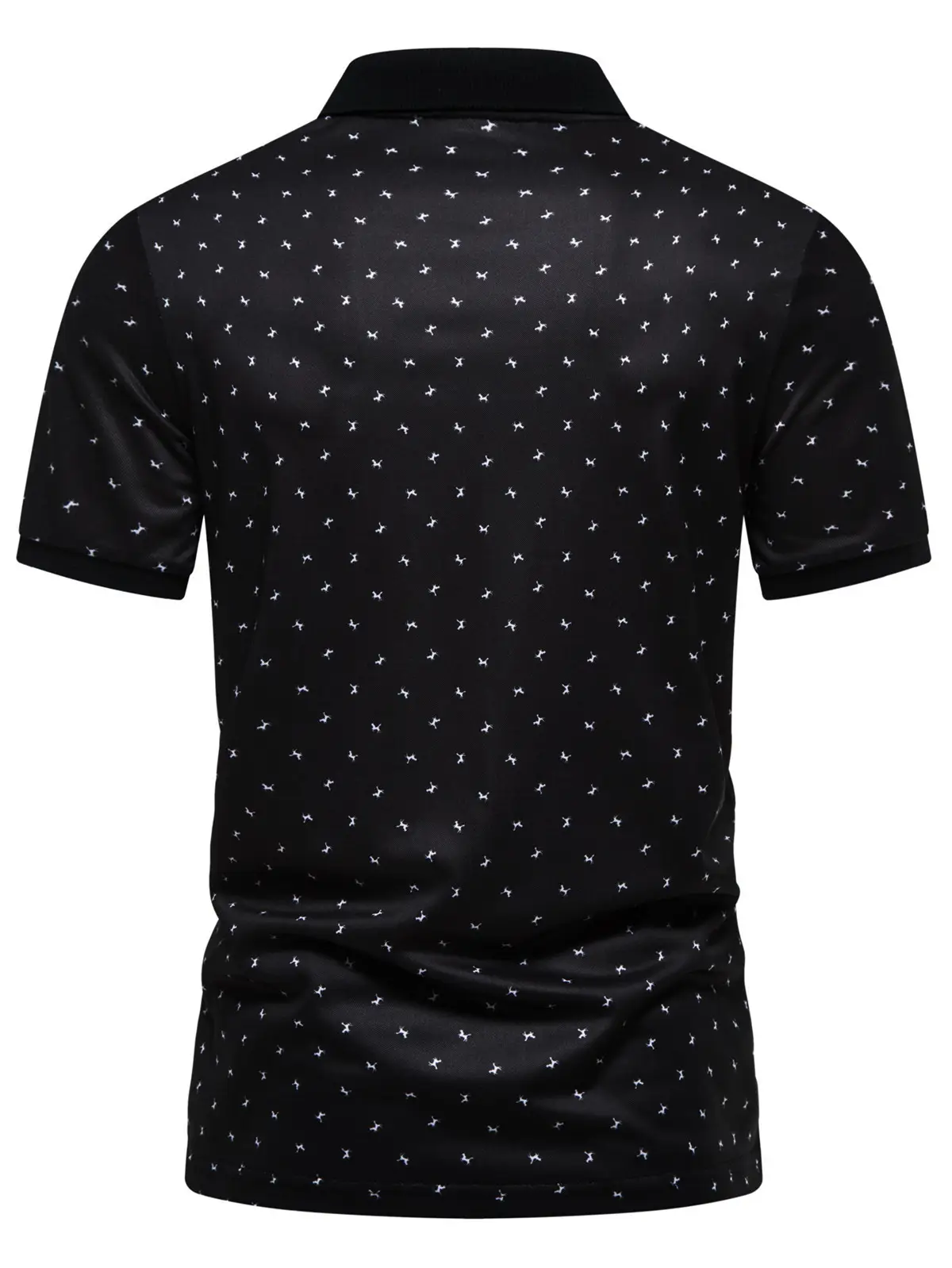 2023 Summer Men's Cotton Polo T-Shirt Beige Patterned — feature 14