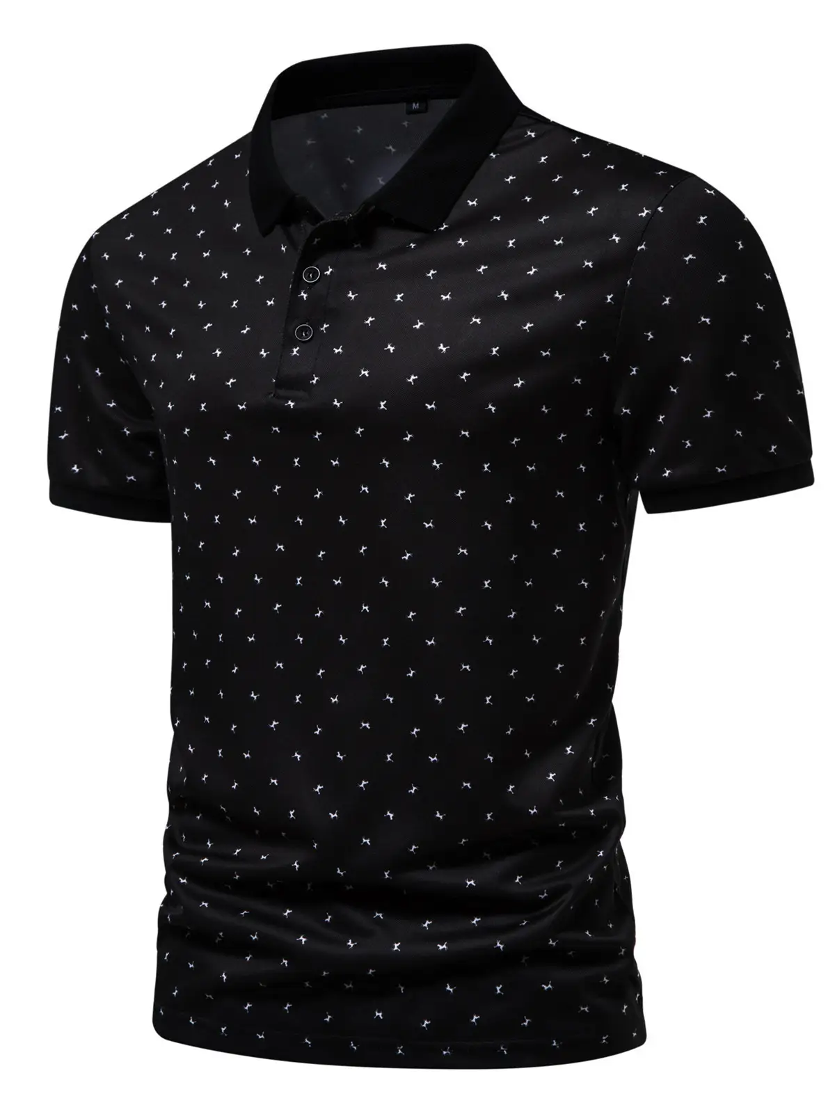 2023 Summer Men's Cotton Polo T-Shirt Beige Patterned — feature 15