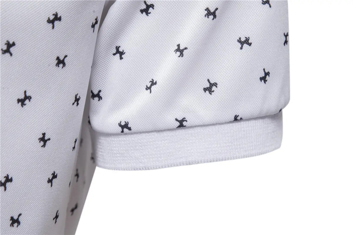 2023 Summer Men's Cotton Polo T-Shirt Beige Patterned — feature 20