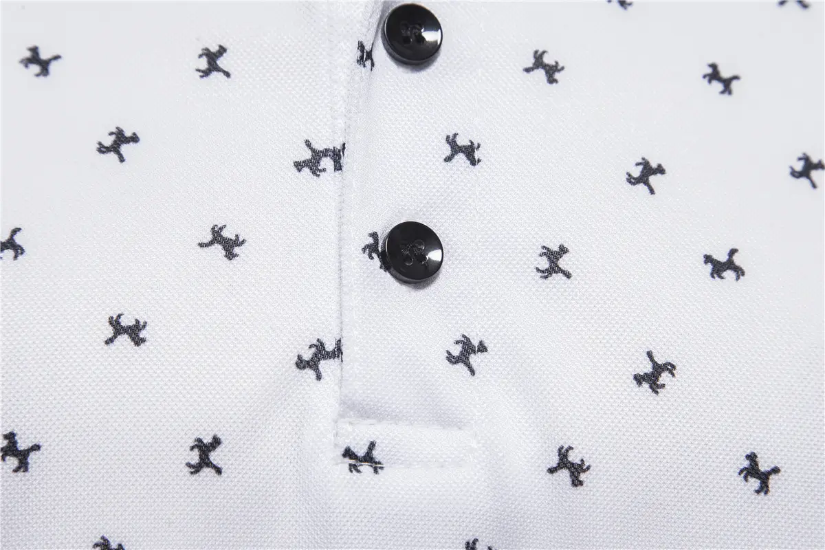 2023 Summer Men's Cotton Polo T-Shirt Beige Patterned — feature 21