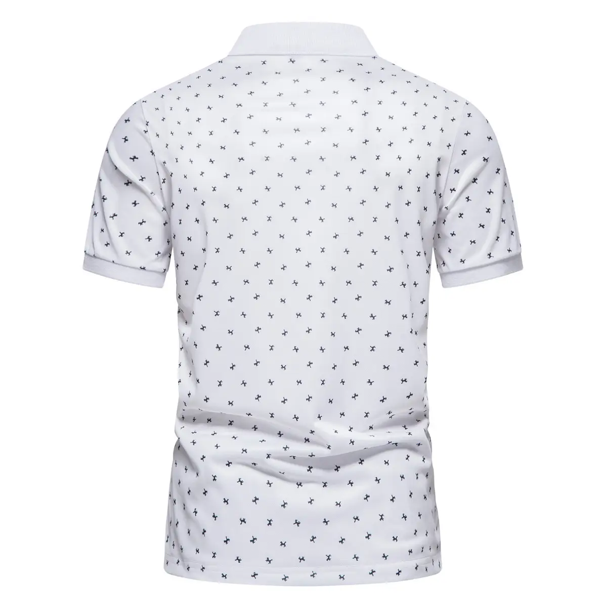 2023 Summer Men's Cotton Polo T-Shirt Beige Patterned — feature 7