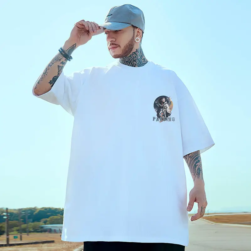 Fat Men Oversize Hip Hop T-Shirt White Large