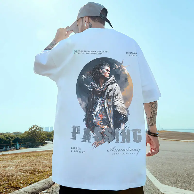 Fat Men Oversize Hip Hop T-Shirt White Large