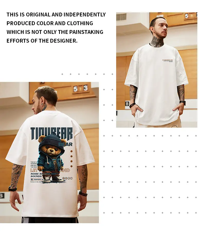 Fat Men Oversize Hip Hop T-Shirt White Large — feature 8