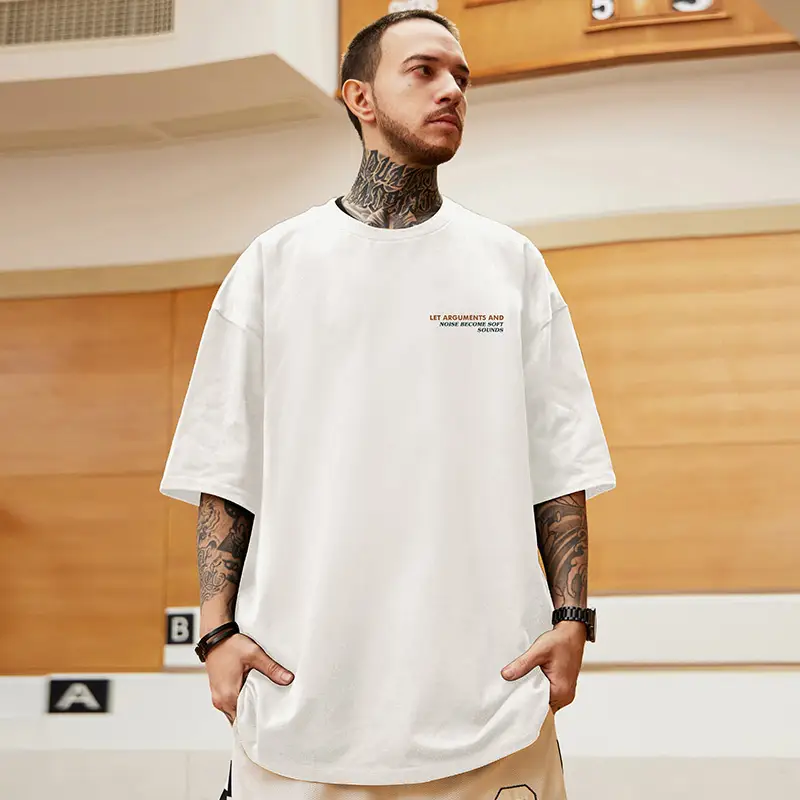 Fat Men Oversize Hip Hop T-Shirt White Large — feature 9