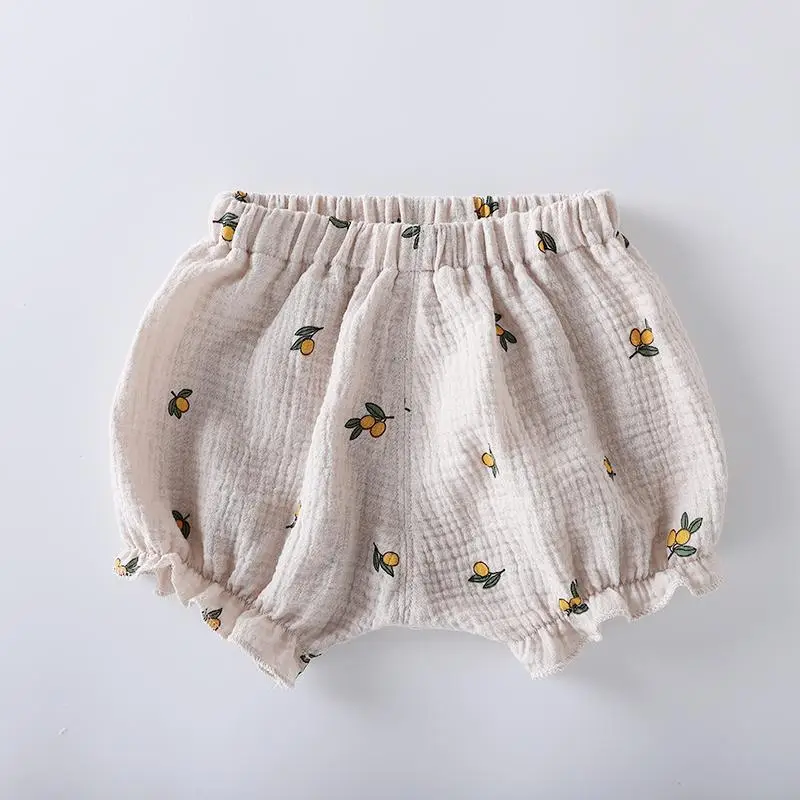 Baby Cotton Pumpkin Embroidered Shorts Cream — feature 5