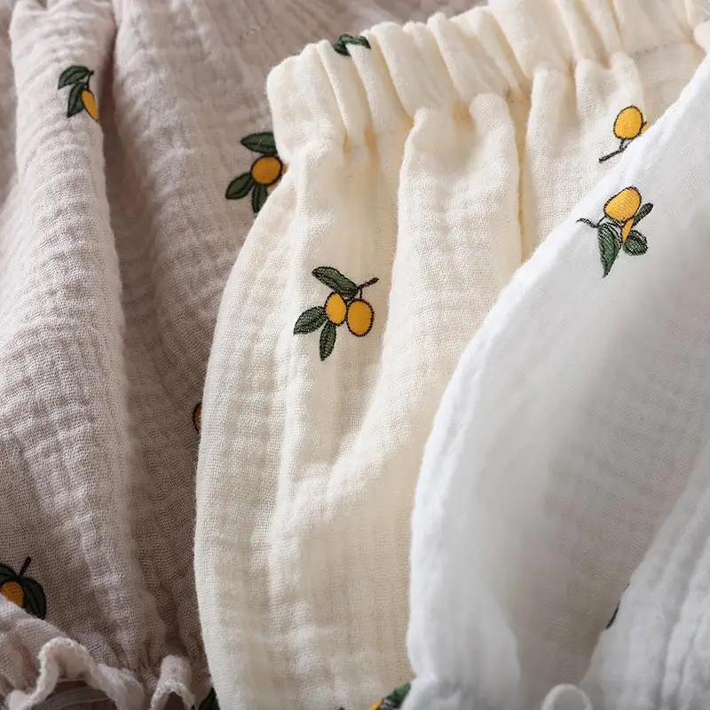 Baby Cotton Pumpkin Embroidered Shorts Cream — feature 6