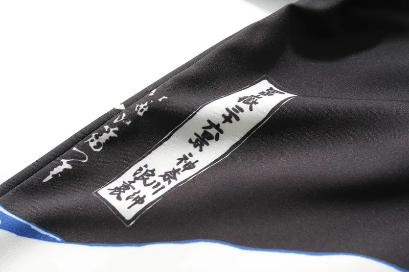 Men's Japanese Ukiyo-e Dao Robe Wave Carp Print Kimono — feature 10