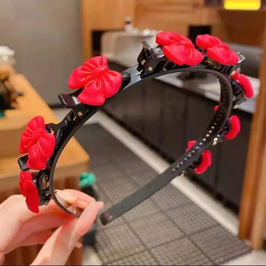 Cute Flower Hair Band for Girls Pink Hair Clip - Image 11