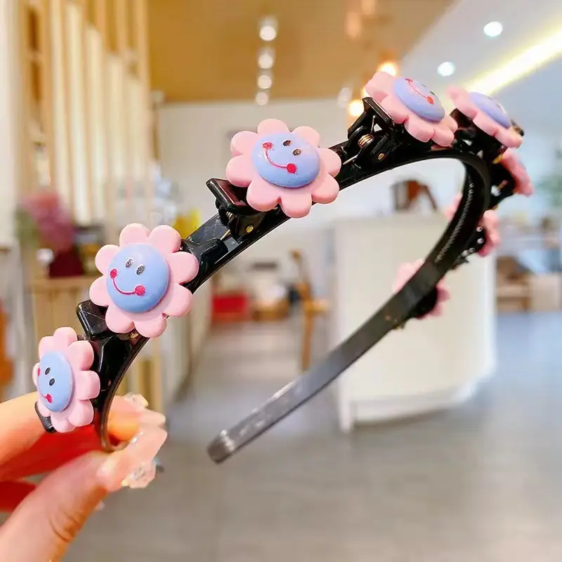 Cute Flower Hair Band for Girls Pink Hair Clip - Image 3