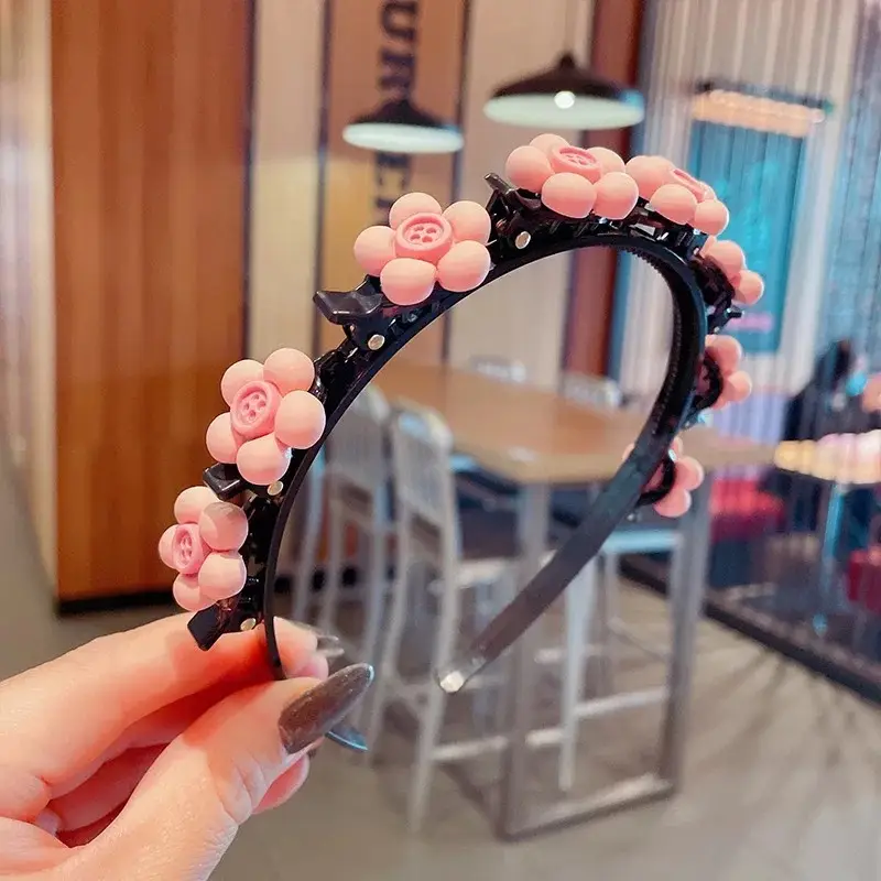 Cute Flower Hair Band for Girls Pink Hair Clip - Image 6