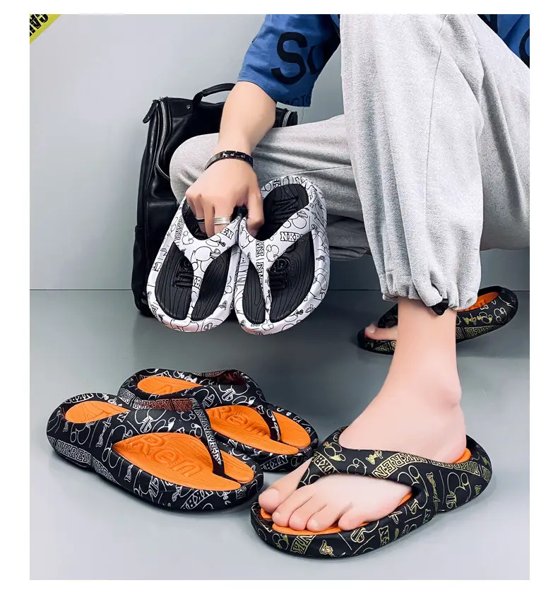 2023 Summer Large Size Flip Flops Men's Outer Wear Non-Slip Fashionable Trendy Shit Flip-Flops Men's Beach Sandals — feature 3