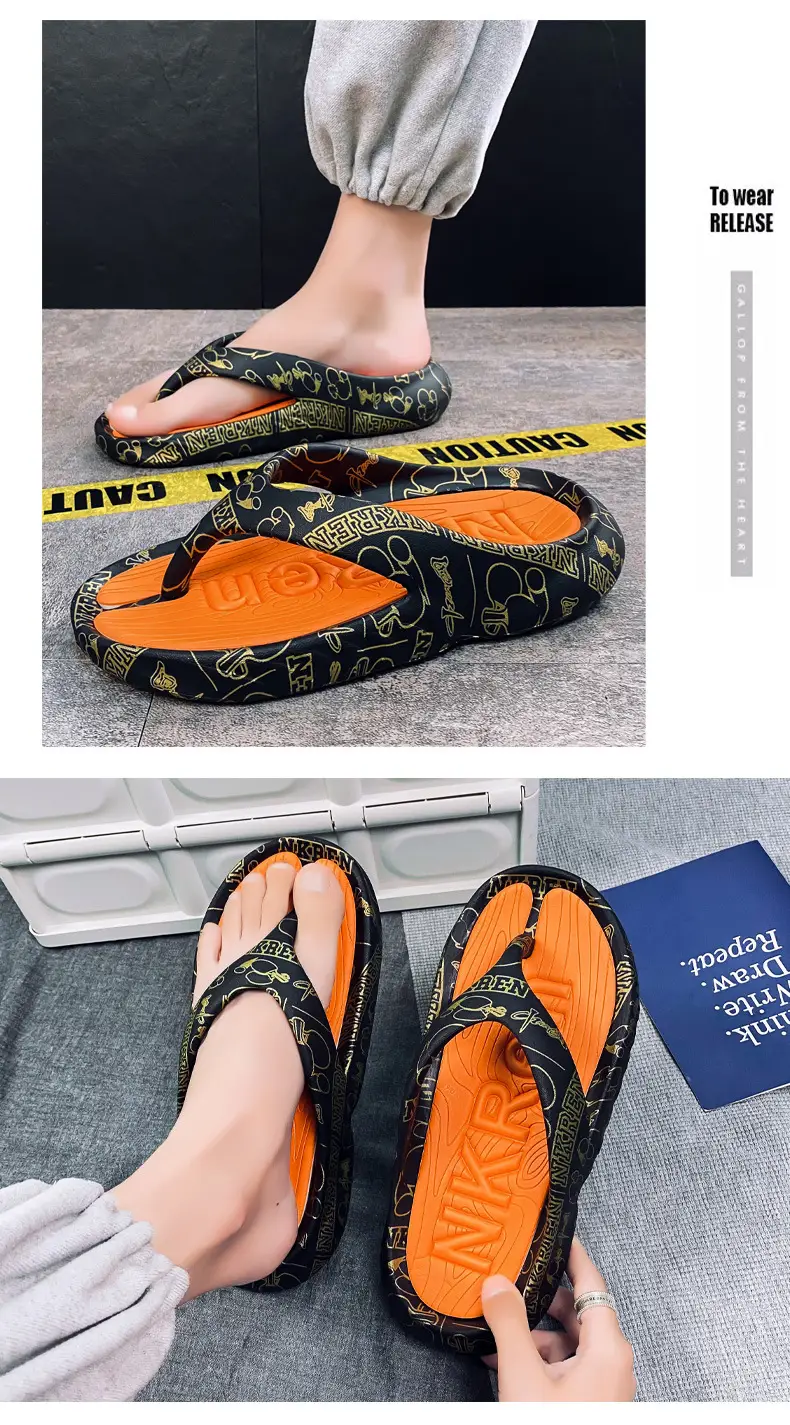 2023 Summer Large Size Flip Flops Men's Outer Wear Non-Slip Fashionable Trendy Shit Flip-Flops Men's Beach Sandals — feature 7