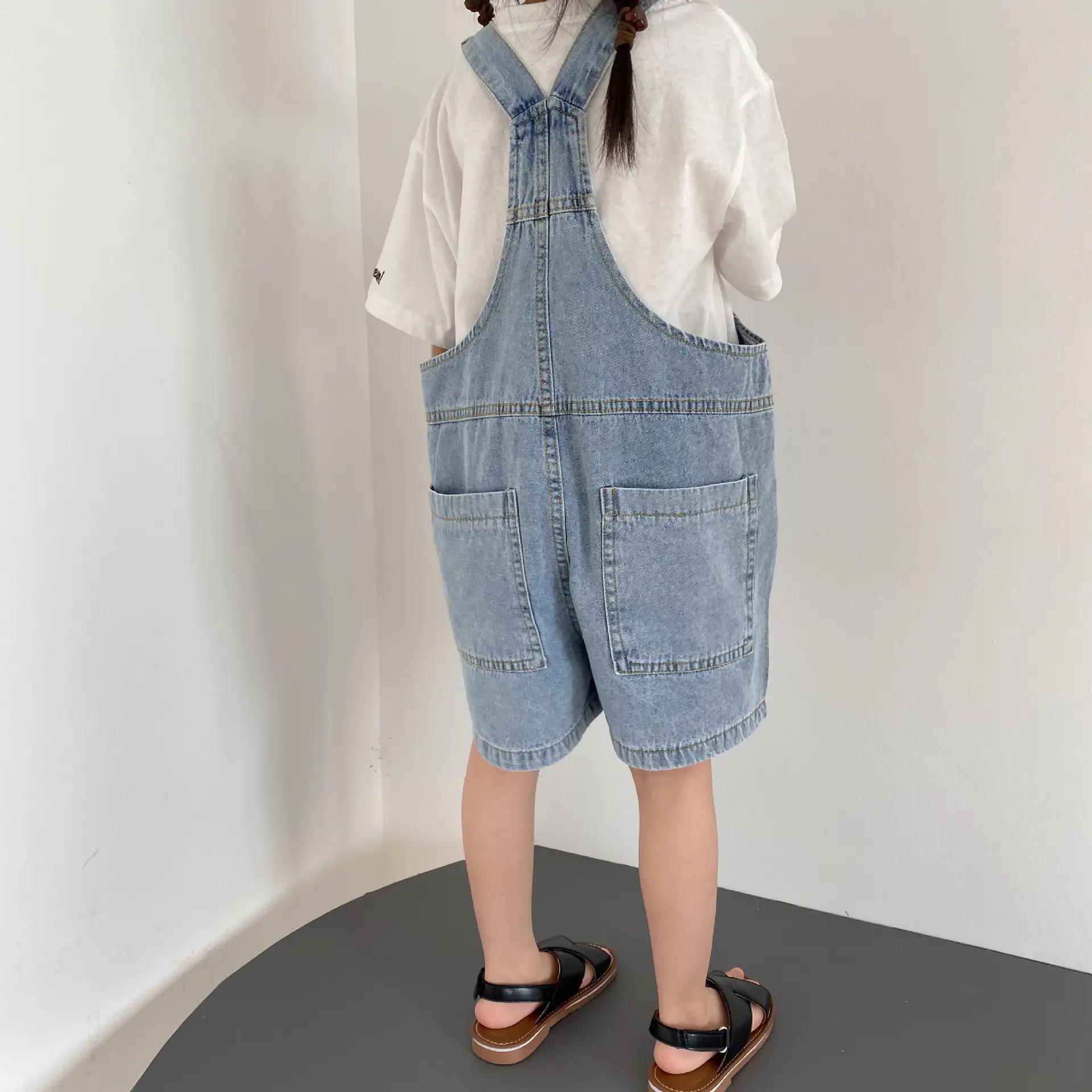 Women Denim Overthe Pants Shorts Capri Style - Image 5