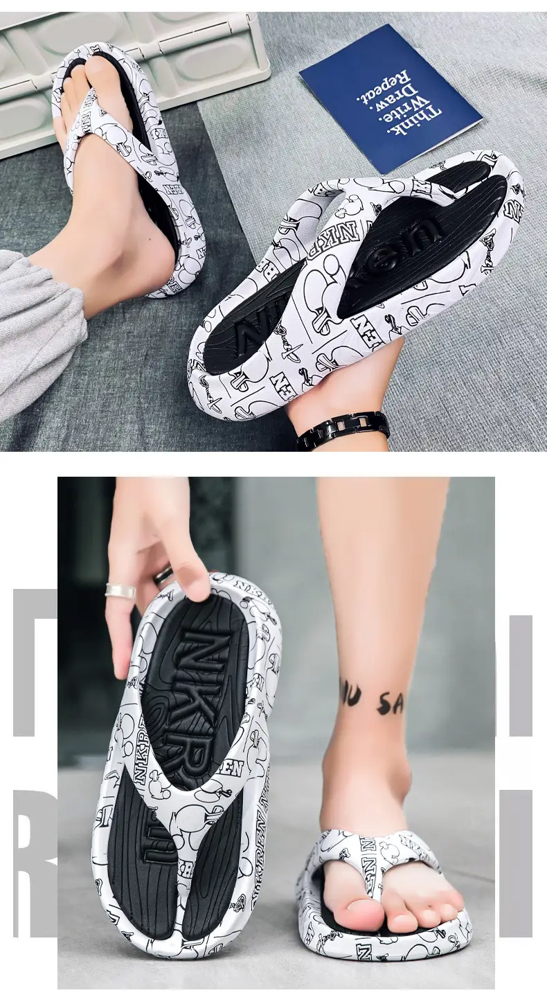 2023 Summer Large Size Flip Flops Men's Outer Wear Non-Slip Fashionable Trendy Shit Flip-Flops Men's Beach Sandals — feature 11