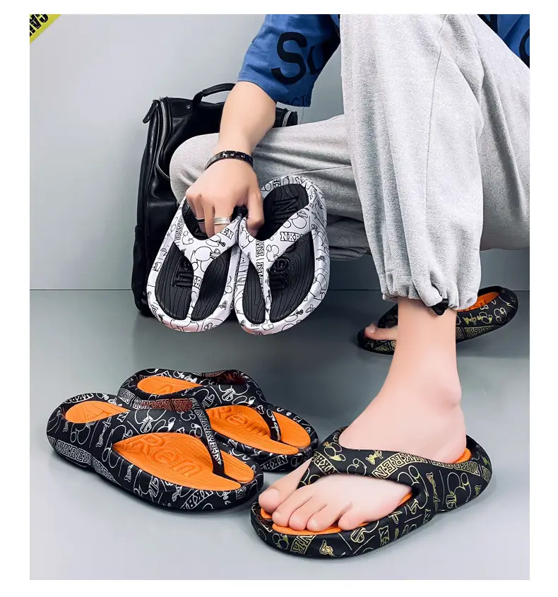 2023 Summer Large Size Flip Flops Men's Outer Wear Non-Slip Fashionable Trendy Shit Flip-Flops Men's Beach Sandals — feature 3