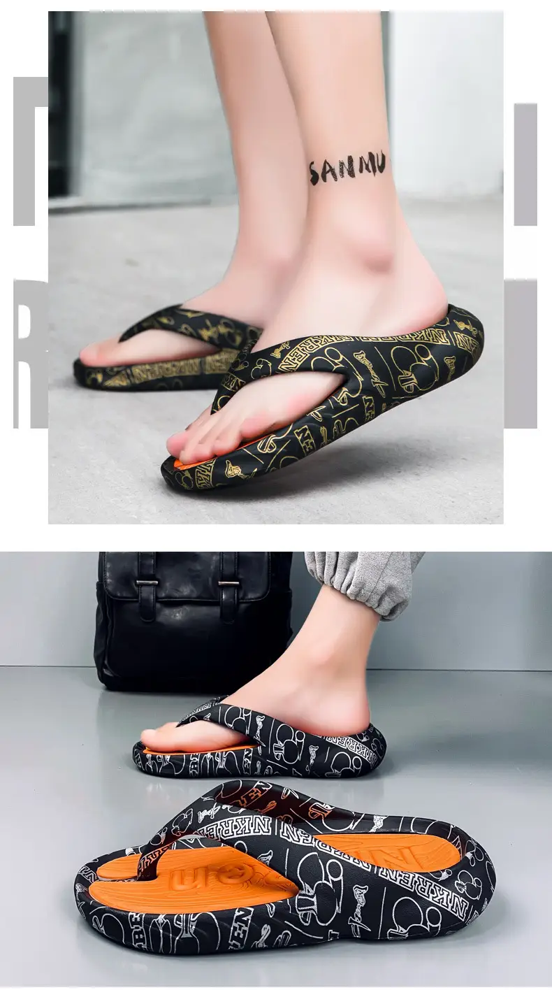 2023 Summer Large Size Flip Flops Men's Outer Wear Non-Slip Fashionable Trendy Shit Flip-Flops Men's Beach Sandals — feature 8