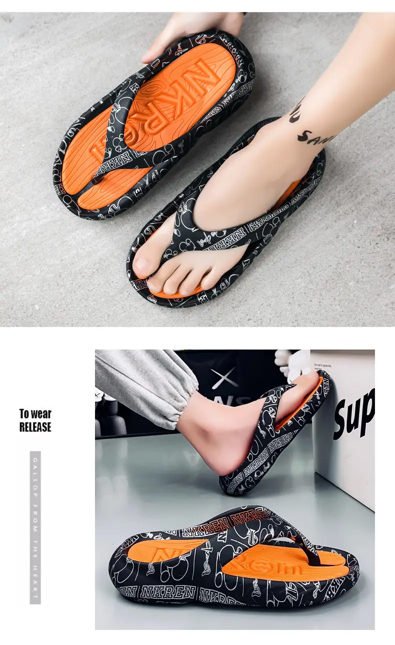 2023 Summer Large Size Flip Flops Men's Outer Wear Non-Slip Fashionable Trendy Shit Flip-Flops Men's Beach Sandals — feature 9