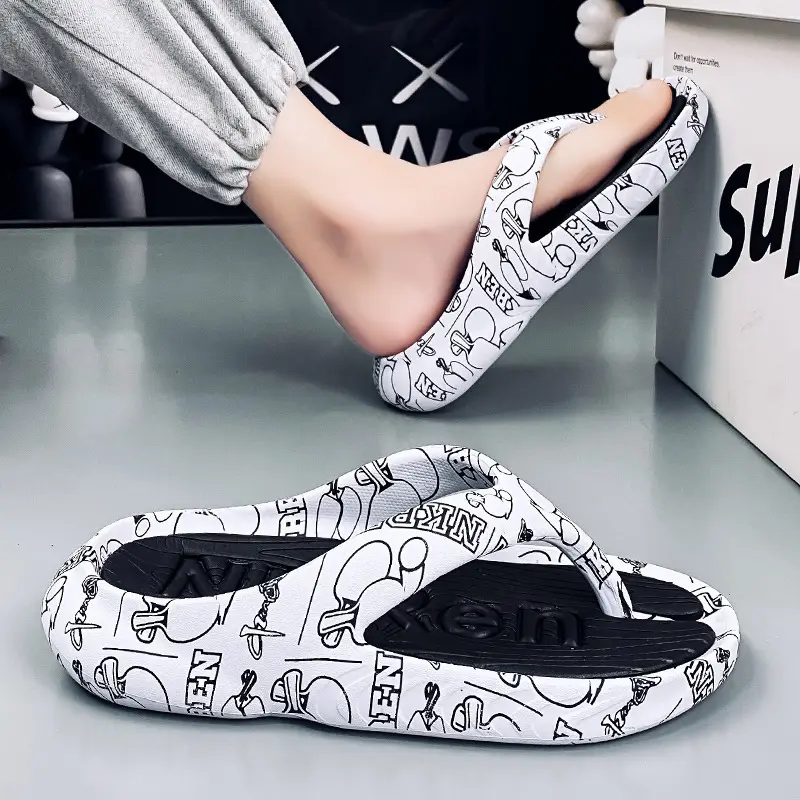 2023 Summer Large Size Flip Flops Men's Outer Wear Non-Slip Fashionable Trendy Shit Flip-Flops Men's Beach Sandals - Image 3