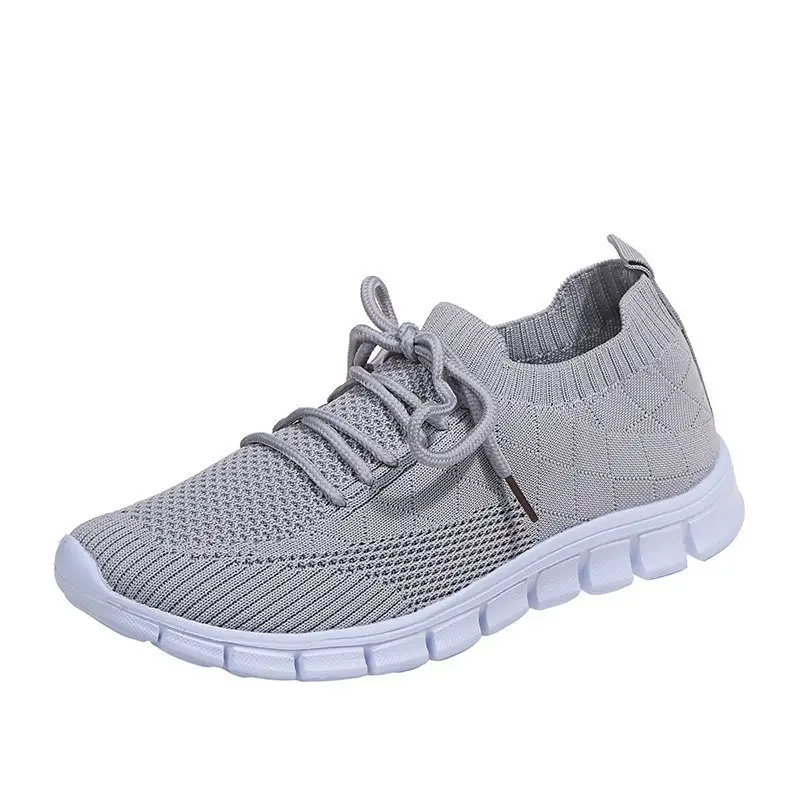 wish European and American foreign trade large size lace-up fly-woven casual shoes single-layer shoes women's cross-border sports thick-soled breathable board shoes for women