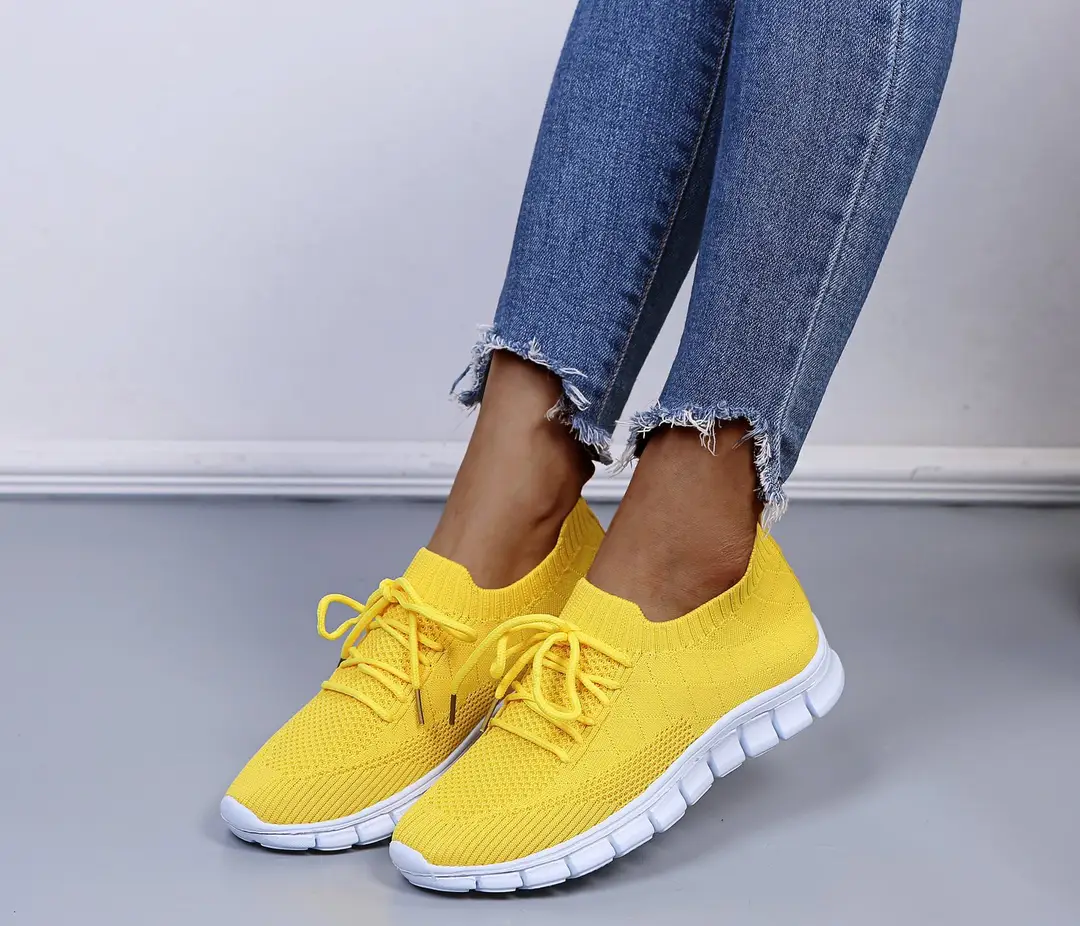 wish European and American foreign trade large size lace-up fly-woven casual shoes single-layer shoes women's cross-border sports thick-soled breathable board shoes for women — feature 10