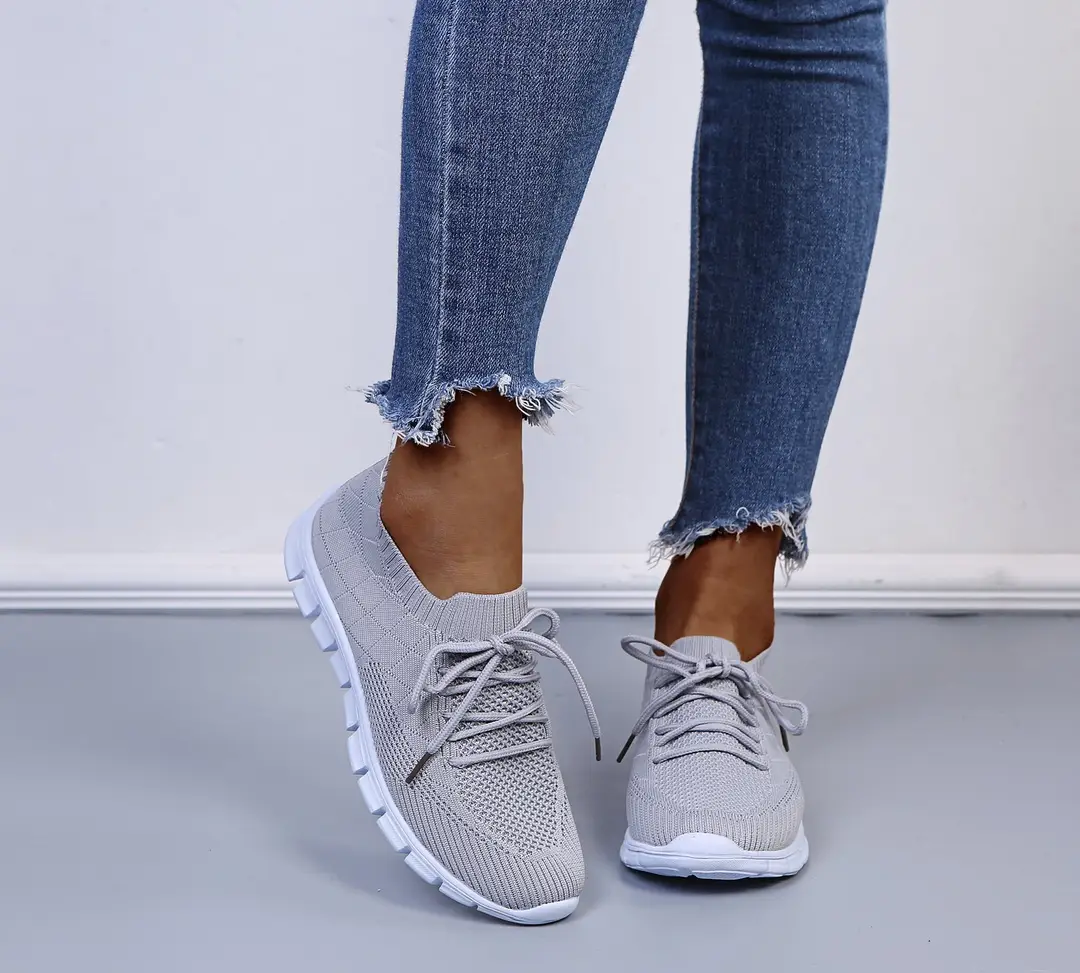 wish European and American foreign trade large size lace-up fly-woven casual shoes single-layer shoes women's cross-border sports thick-soled breathable board shoes for women — feature 16